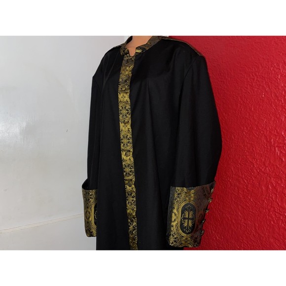 Bohemian Kimono•Religious emperor Cover Up w/cross Robe•Smoking Jacket•Priest - Picture 10 of 11